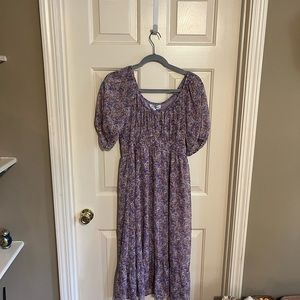 Adorable gathered peasant midi dress size S